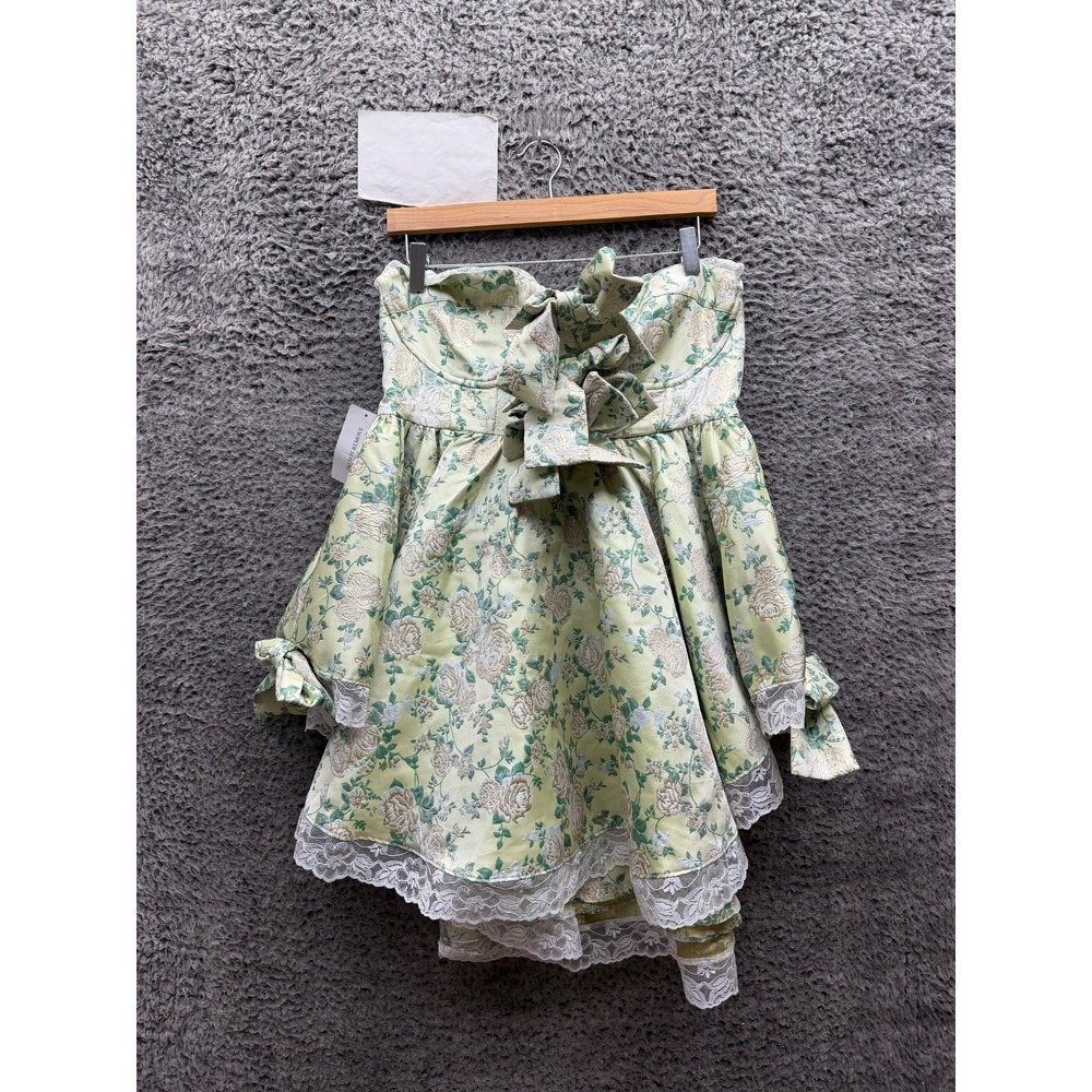 NWT Selkie x Bridgerton The Eloise Mini Day Dress Floral Green Womens Size XL